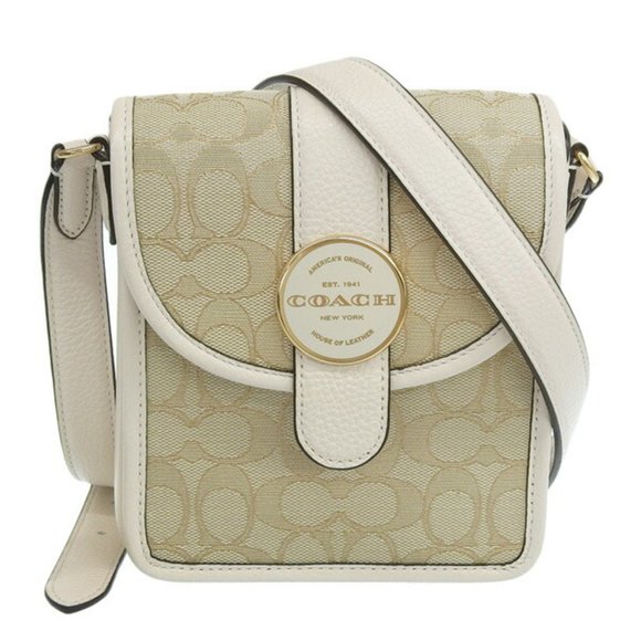 Coach Bags Coach Canvas Leather Signature Shoulder Bag C832 White